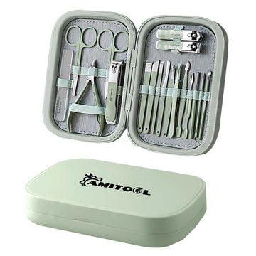 New 18 In 1 Professional Manicure Set Stainless Steel Nail Clippers Set Idea Packing Manicure Kits Scissors Makeup Tools