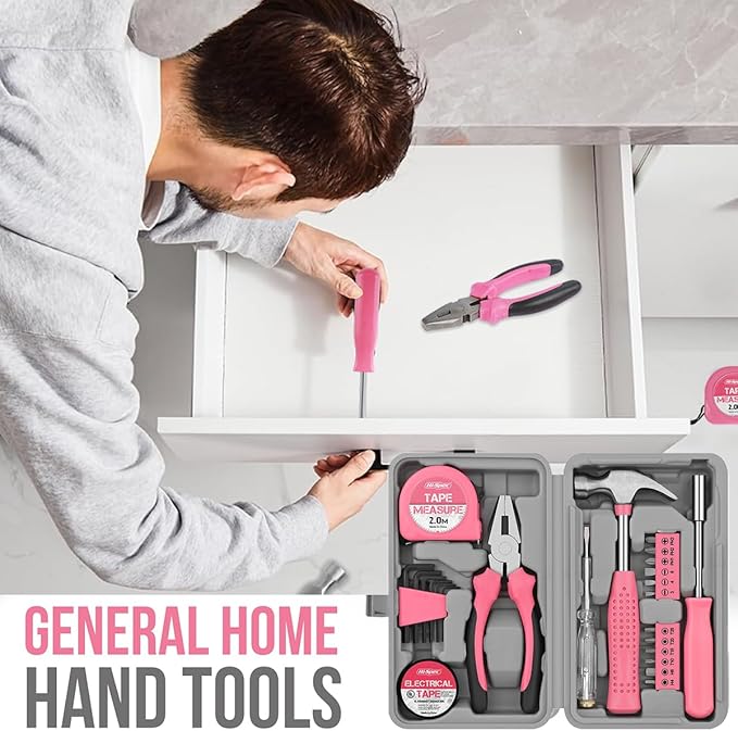 A pink toolbox for girls: A little helper in daily life