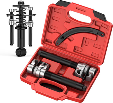 Coil Spring Compressor Tool Automotive 2 pcs Heavy Duty Macpherson Strut Spring Compressor Set with Safety Bracket Compressor Set with Safety Bracket for Car Truck ATV UTV, 2200 LB Capacity