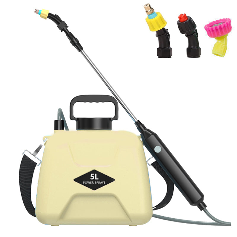 5L ultra-long Battery Powered Sprayer Upgraded Powerful Electric Sprayer with 3 Spray Nozzles Telescopic Pole USB Charging Handle Adjustable Shoulder Strap for Garden