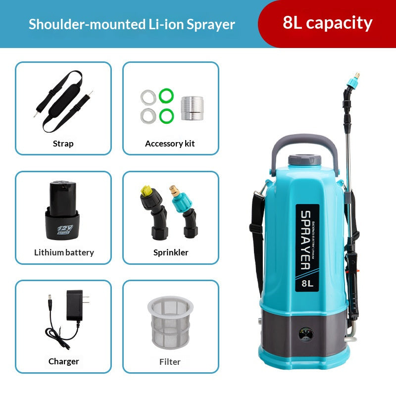 Battery Powered Backpack Sprayer Adjustable Pressure Efficient Agricultural Electric Sprayer for Weeding Spraying Cleaning Garden Lawn